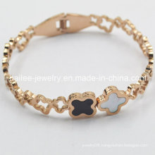 Flower Stainless Steel Plated Rose Gold Bangle